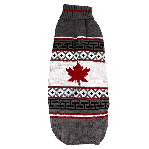 UKCOCO Natal Pet Sweater Impressão Folha de Bordo Roupas para Cães de Pelúcia Cachorrinho Gatos Inve