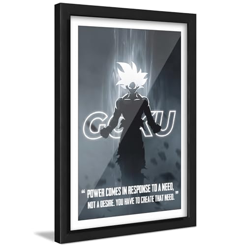 Image of ArtLyft Demon Slayer Anime Wall Frame A4 | Rengoku Quote Poster Frame | Motivational tanjiro - renguko Wall Art | Otaku Room Decor | Anim Lover Gift (Goku)