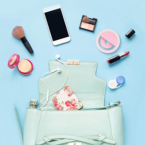 Mirror Makeup Make Mirror With Lights 8 LED Girls Light Gift Small Compact Mirror Cosmetic Portable Illumination Handbag Fold-able Double Face Magnifying Bag (Pink White purple)