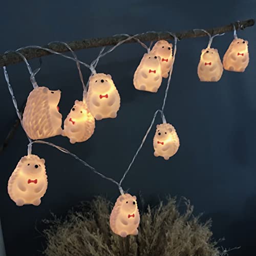 Image of Sezrgiu Hedgehog String Lights 5.4ft 10 LED Pets Fairy Llights Battery Operated Animal Night Lights for Children Bedroom Home Holiday Decortion (Hedgehog, 1.65m/10LED)