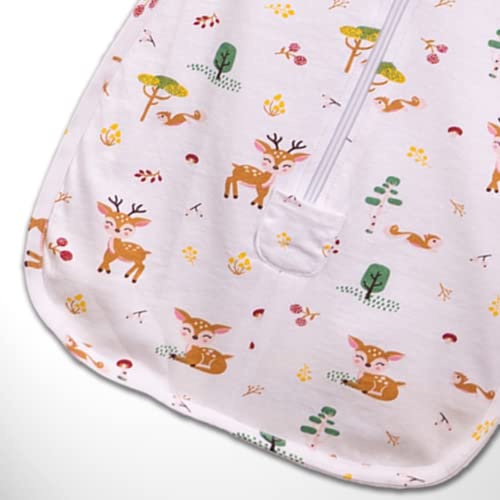 Image of haus & kinder 100% Cotton Snug Swaddle for Newborn Baby | Adjustable Arms Up Sleeping Sack, Wearable Sleep Sack & Baby Blanket | Breathable Sleepwear for 0-3 Months - Woodland Animal