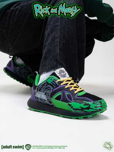 Image of Bacca Bucci x Rick & Morty Official Licensed inchFear Hole inch Sneakers | Printed Lace-Up Casual Shoes | Chunky Grip Sole