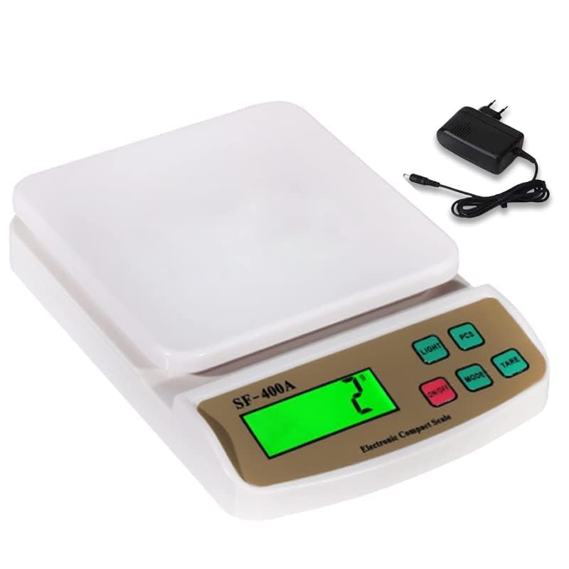 Vitafit Kitchen Weighing Machine 10kg – Digital Food Scale for Cooking, Baking & Diet | TARE, LCD, Compact, Portable – Electronic Kitchen Scale – Gripit, White