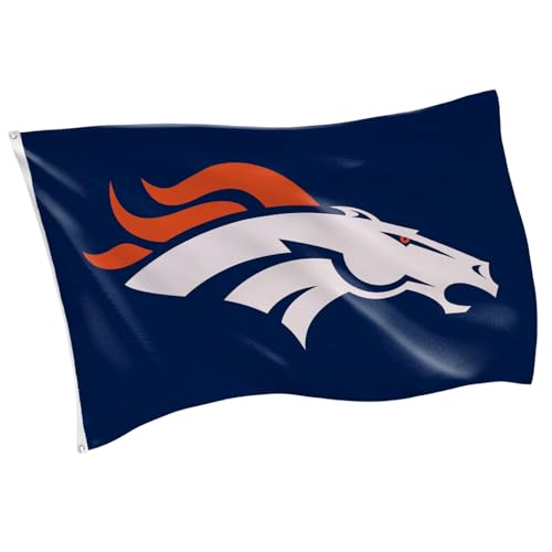 Team Sports America NFL Denver Broncos 3 x 5 Outdoor Durable House Flag with Grommets | Sport Team Flag & Banner | Indoor Wall Decor Flag for Room | Works with Flag Poles for Outside House