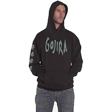 Gojira Hoodie Fortitude Faces Band Logo Official Mens Black Pullover Size M