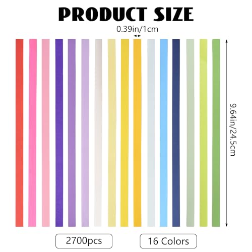 URROMA 2700 Pcs Colorful Star Paper Strips - Image 2