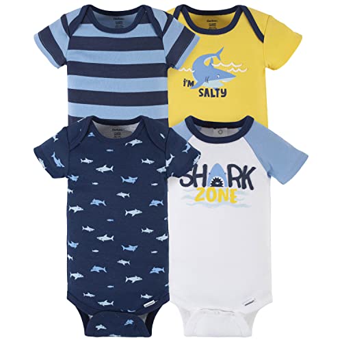 Image of Gerber Baby-Boys 4-Pack Short Sleeve Onesies Bodysuits