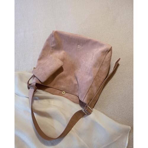 Suede Crossbody Bags for Women Large Capacity Tote Bag with Small Purse Magnetic Closure Shoulder Handbag 5