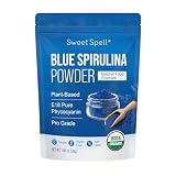 Sweet Spell USDA Organic Blue Spirulina Powder - 1 oz (30 Servings) Natural Blue Food Coloring for Smoothies, Baking & Drinks - Vegan Superfood