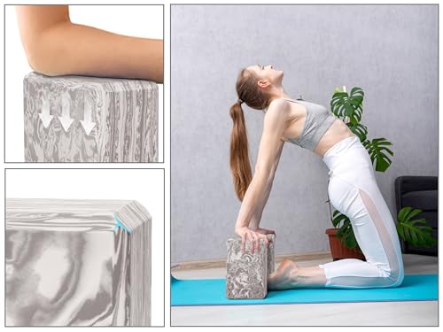 Image of Exerz EXYB-002 Yoga Blocks 2PK High Density - Comfortable Fitness Foam Bricks, Anti-Slip, Lightweight and Travel Friendly