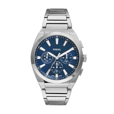 Fossil Orologio Everett da uomo, Movimento cronografo al quarzo con cinturino in acciaio inossidabile o in pelle