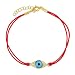 Produktbild Bling Jewelry Minimalistische Türkische Blau Böse Auge Rot String Seil Strangarmband CZ Akzent 14K Vergoldet Sterling Silber