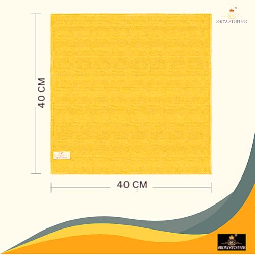 Image of SHOWSTOPPER Microfiber Cleaning Cloth - 5 Pack Kitchen Cleaning Cloths And Wipes, Dusting Cloth For Home Cleaning, Home Essentials Products, Kitchen Accessories Items, Yellow, 40X40CM