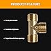 Tee Pipe Fitting T Pipe Connector Brass Tee Equal Tee 1/2