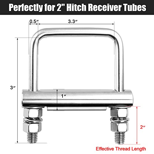 Czc Auto Hitch Clamp Stainless Steel Anti-Rattle Stabilizer Cross Clamp 2 Inch For Hitches On Trailers Of Trucks Suv Vans Rv, Hitch Tightener For Hitch Tray Cargo Carrier Bike Rack Trailer Ball Mount #TOP1