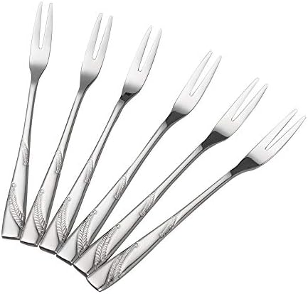 Bringer 12-Piece Stainless Steel Mini Appetizer Forks, Small Fruit Forks