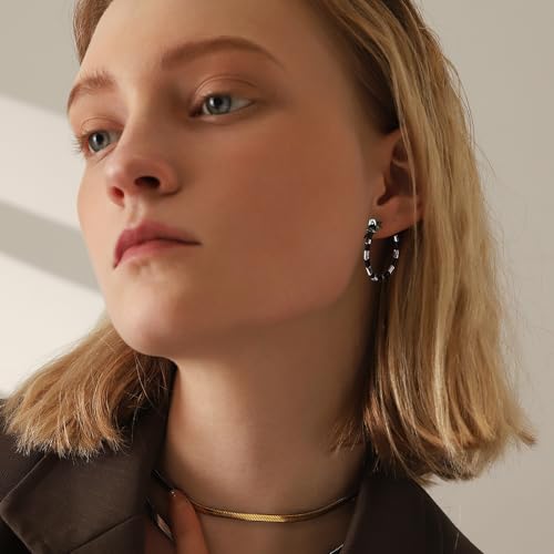 Coral Snake Hoop Earrings Enamel Snake Juice Earrings Cosplay Costume for Women3