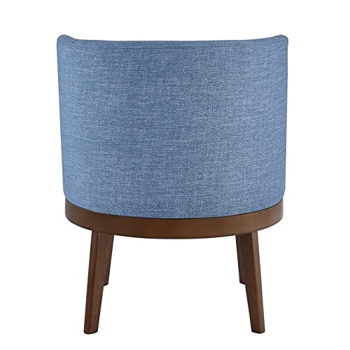 24Kf Modern 360 Degree Swivel Accent Chair, Comfy Linen Round Accent Chair For Living Room, Corner Armchair Chaise Lounge For Nursery -7018S-Light Blue #TOP5