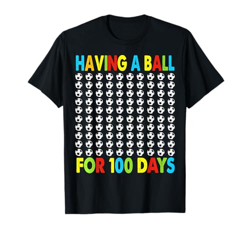 Soccer 100th Day Of School For Boy 100 Days T-Shirt