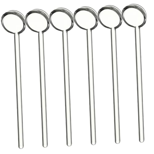 IWOWHERO 6 piezas Cucharillas de Vidrio para Café Espresso Cucharas Mini Transparentes de Alta Borosilicato Resistentes y Prácticas para Café Postres y Leche para Uso Doméstico y Reuniones