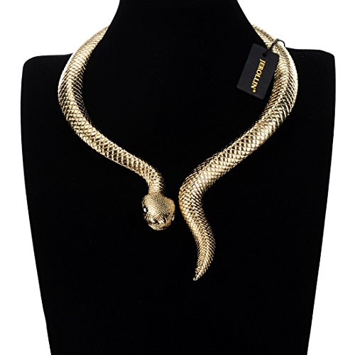 Fashion Silver/Gold/Rose Gold Adjustable Snake/Crocodile Alligator/Scorpion Chain Choker Collar Statement Bib Necklace/Jewelry Set For Women/Men/Teens Christmas Gift #TOP2