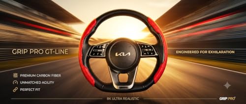 Image of High Life Red Carbon Fiber Steering Wheel Grip Covers, Non-Slip Ergonomic Handle Grips for Enhanced Control, Reduced Hand Fatigue, Sporty Interior Upgrade, Easy Wrap-On Installation, Universal Fit