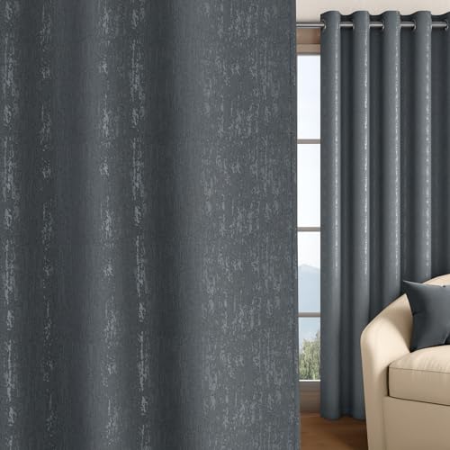 Image of Wakefit Jacquard Room Darkening Curtain | Light Blocking Upto 70% | (7 x 3.9 ft) | Door Curtain | Set of 2 | Reduces Noise | Machine Washable | Smash |Stripe Grey