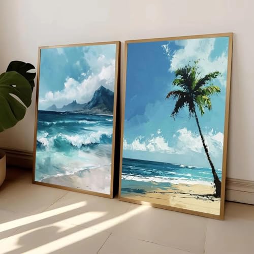 Affiche de plage et surf en toile lianyibo déco océan 60x80cm