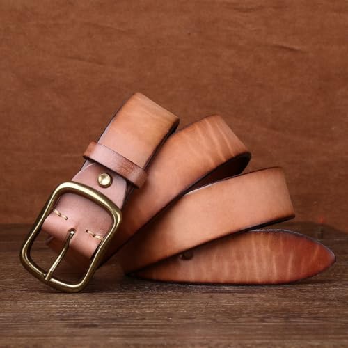 Men Thick Cowhide Copper Pin Buckle Genuine Leather Belt for Jeans Fashion Casual Belt Waistband Gifts for Men4