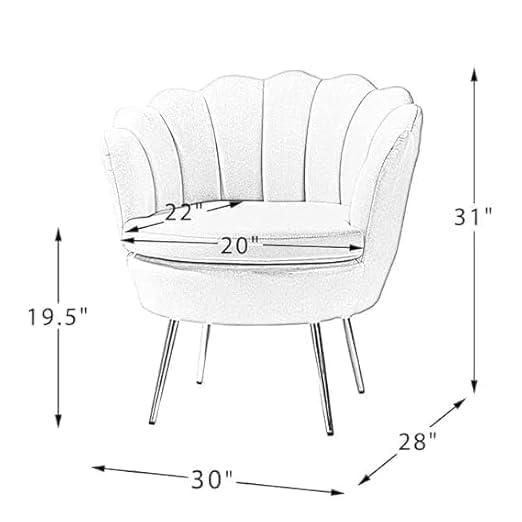 Image of Wooden Velvet Shell Accent Chair, Upholstery, Gold Metal Legs, Channel Tufted Design, Barrel Chair for Living Room, Drawing Room, Bedroom, & Office (Sky Blue)
