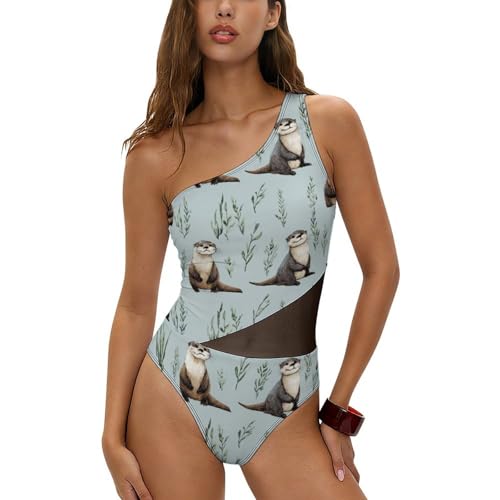 Maillot de bain motif loutre aquarelle pour journées spa et plage