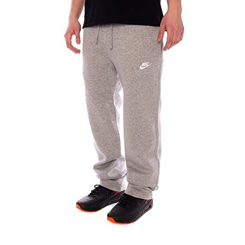 Men's Nike Sportswear Club Sweatpant, Fleece Sweatpants for Men with Pockets, Dark Grey Heather/White, L