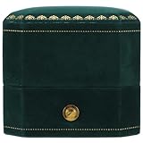 BESPORTBLE Caja Organizadora Octogonal para Anillos en Terciopelo Verde Oscuro, Caja Pequeña para Anillos de Boda Ranura Única, Joyero Vintage para Ceremonia y Almacenamiento Elegante