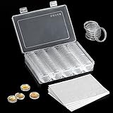 6 Größen für Münz verfügbar: 5 verschiedene Spezifikationen Kreis für 19 mm, 20 mm, 23mm, 25 mm, 27 mm, und vergess noch nicht 30mm selber Münzkapseln. Anzug für die meisten Arten von Münzen, leicht zu trennen die Schaumringe von den Eva-Schaum-Pads auf der Grundlage Ihrer Münze Größe, stoppe Münzen von Rutschen und Kratzen.