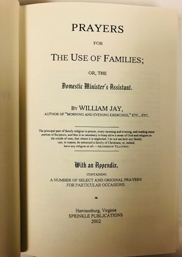 Prayers for the Use of Families B000LTLYFK Book Cover