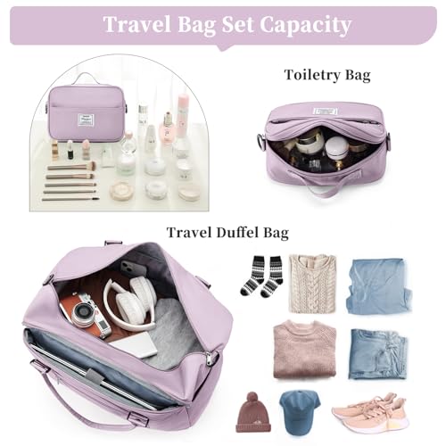 Travel Weekender Bag for Women,Travel Duffel Bag with Computer Compartment, Overnight Carry On Tote Bag with Trolley Sleeve for Weekend Travel Business Trip,Purple2
