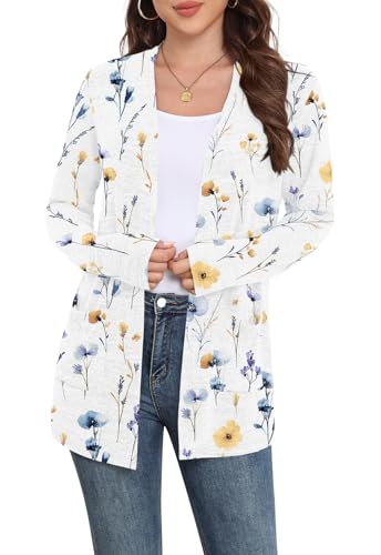 Image of Yincro Womens Lightweight Cardigan Long Sleeve Open Front Casual Sweater Cardigans with Pockets