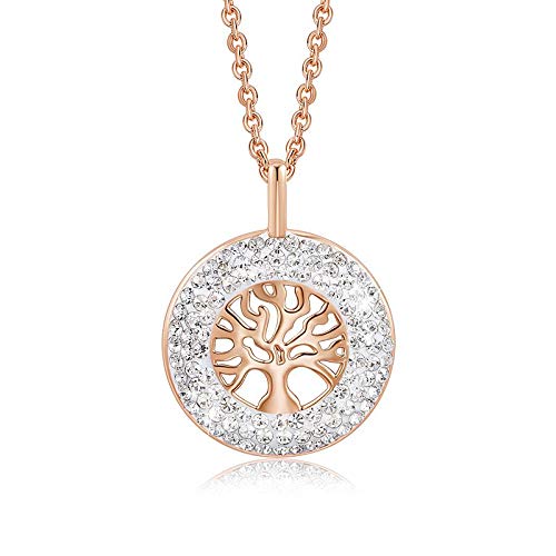 Bijoux roses 18 carats : collier de prestige et cristaux pour femme