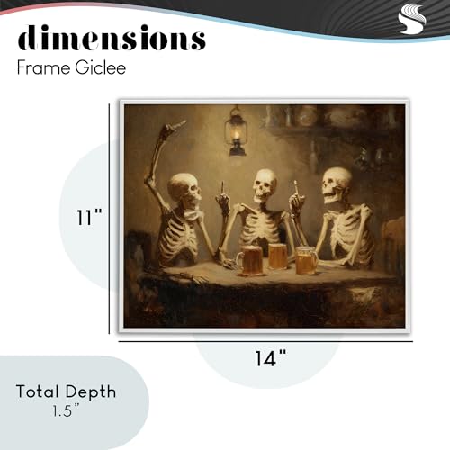 Poster Squelettes Taverne Cadre Noir Solution Mur Vide Deco Unique - 5