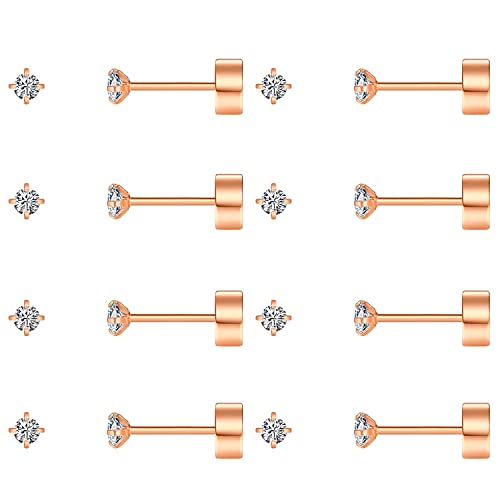 Boucles d'oreilles clous acier inoxydable pour piercings multiples ou port quotidien discret 20g