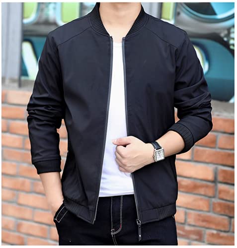 Men's Fall Casual Slim Fit Bomber Jacket Windbreaker Lightweight Softshell Flight Jacket Varsity Coat Outwear4