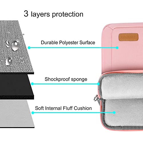 MOSISO Vertical Laptop Shoulder Bag Compatible with MacBook Air 15 inch M2 A2941 2023/Pro 16 2023-2019 M2 A2780 M1 A2485 A2141/Pro 15 A1398,15-15.6 inch Notebook with Zipper Pockets & Belt, Pink3