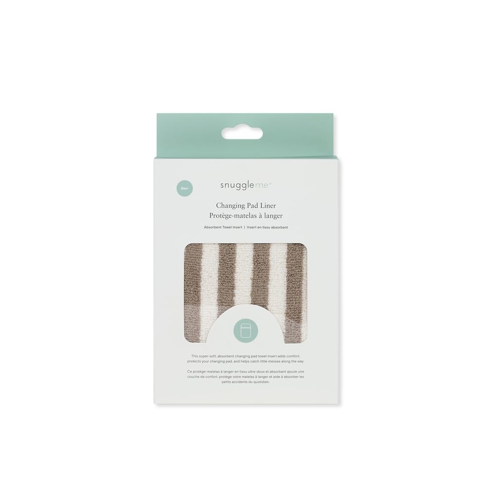 Snuggle Me Organic Baby Changing Pad Diaper Cover,100% Organic Cotton Yarn-Dyed Terry Diaper Changing pad Liner (Birch)