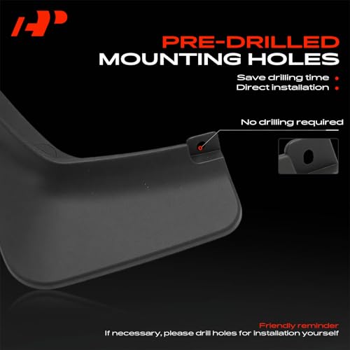 Image of A-Premium Mud Flaps for Lincoln Nautilus 2024 2025, 4 Pack No Drilling Required Mud Guards with Hardware Kits, Front and Rear