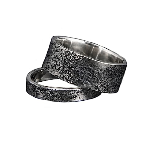 Personalized Viking Wedding Couple Ring Set,Promise Ring, Hand Forged Ring,Norse Ring,Rustic Engagement Ring,Chunky rings,Celtic Ring