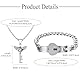 Flongo Pärchen Schloss Schlüssel Schmuckset: Silber Paare Armband Halskette Set Damen Kette mit Herz Flügel Kristall Herren Cuban Lock Armkette Edelstahl Geschenk für Partner Weihnachten Valentinstag