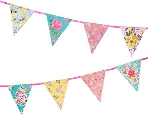 Talking Tables Pink Floral Tableware Set & Tea Party Decorations for 12 Guests | Paper Plates and Napkins, Recyclable Cups, Bunting & Tablecloth | Perfect for Birthday, Mother's Day, Afternoon Tea