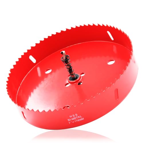 Hole Saw 7 / 178mm HSS Bi-Metal Hole Cutter with Arbor Drill Bit