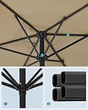 SONGMICS parasol 200 x 150 cm, prostokątny parasol balkonowy, ochrona przeciwsłoneczna UPF 50+, wygięty w obie strony o 30°, do ogrodu, na taras, bez stojaka, ciemnoszary GPU048K01