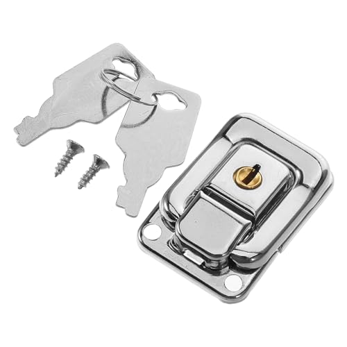 HEATSHAKING 4個鍵付き鉄製手提箱ロック ツールボックス ジュエリーボックス 木箱 スーツケース対応 多用途キャビネットラッチ 簡単操作で耐久性